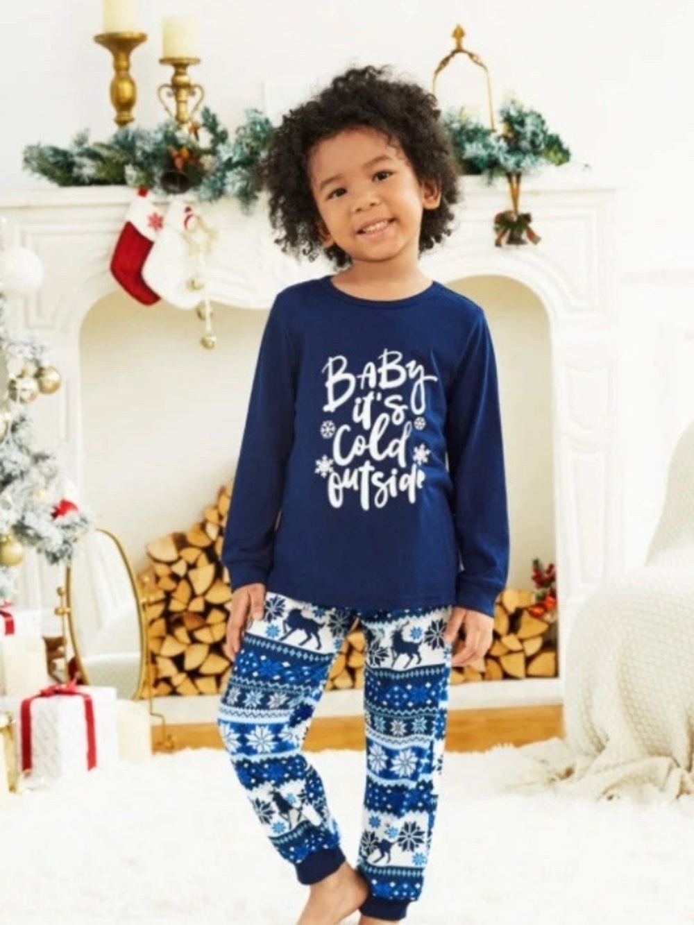 Pajama Set Snowflake, Reindeer Christmas "Baby It's Cold Outside"  Kids 4T/5T